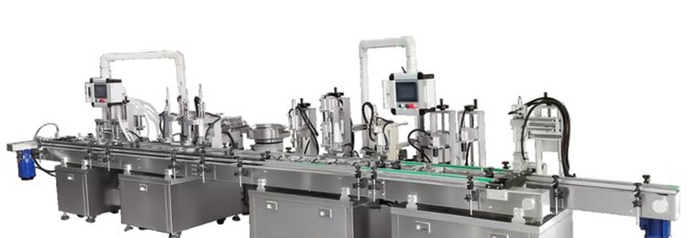 Linear automatic filling crimping capping line
