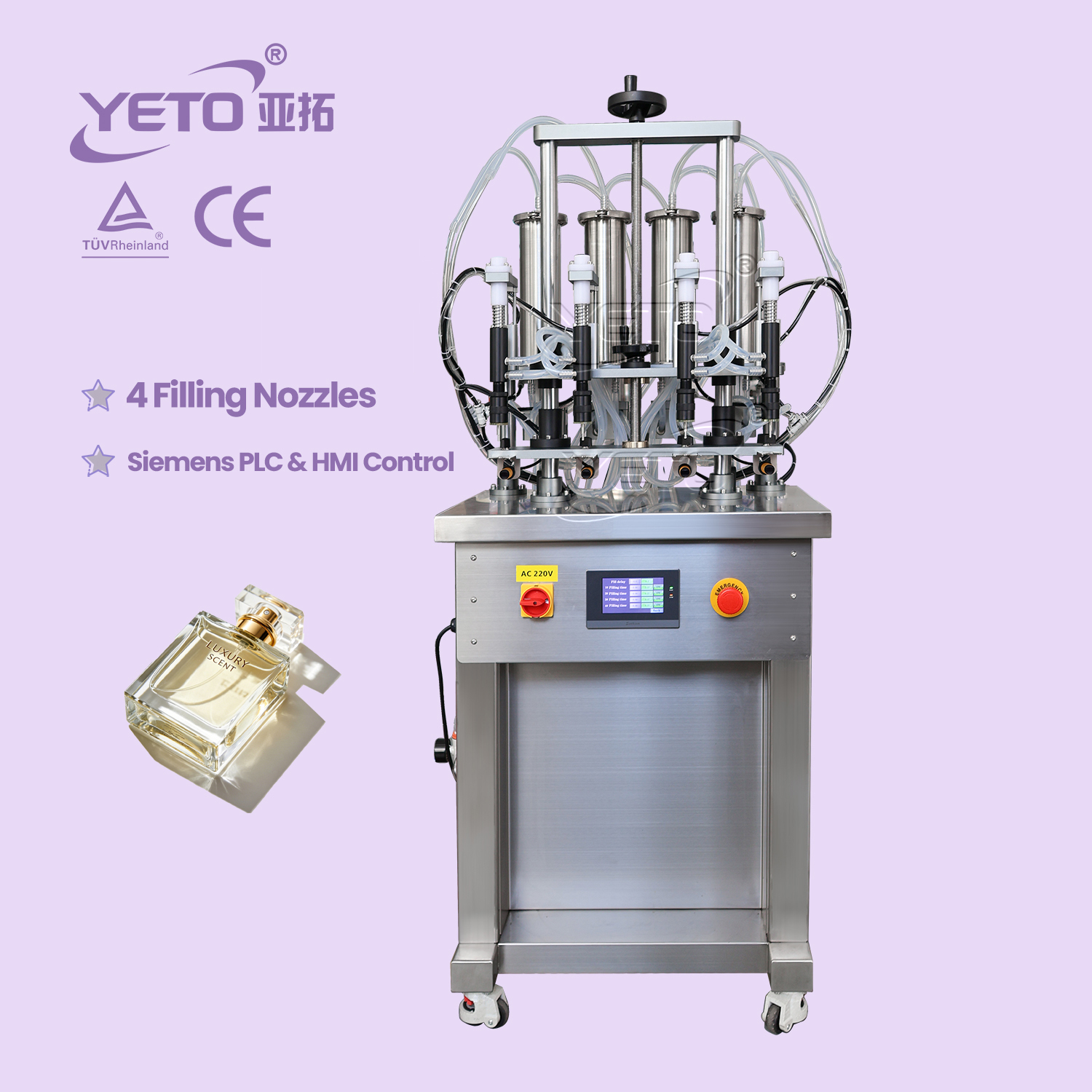 four heads vacuum filling machine 