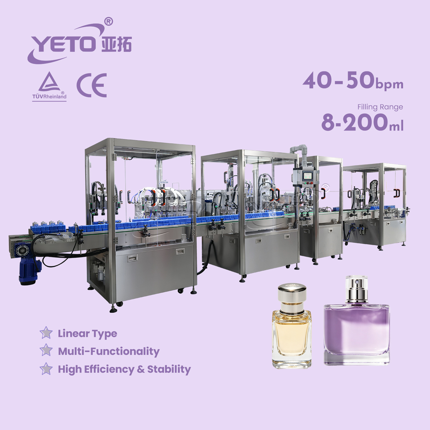 double heads automatic perfume filling crimping machine 