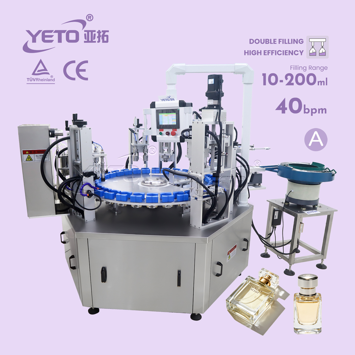 automatic double heads perfume filling machine